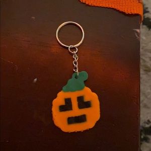 Pumpkin Perler Keychain